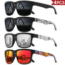 Square Sunglasses For Men Women - UV400 4 Pcs Set