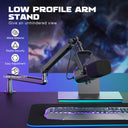 Adjustable Low-Profile Arm Microphone Stand with Cable Management Desk Mount