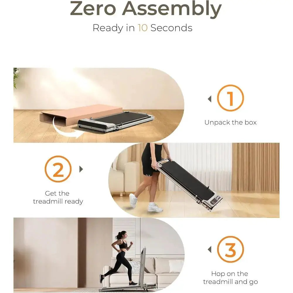 Portable Desk Treadmill - 2.5HP Walking Pad with Remote, LED Display, 265 lbs Capacity for Home or Office Use