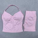 Women Yoga Set Backless Halter High Waist Seamless