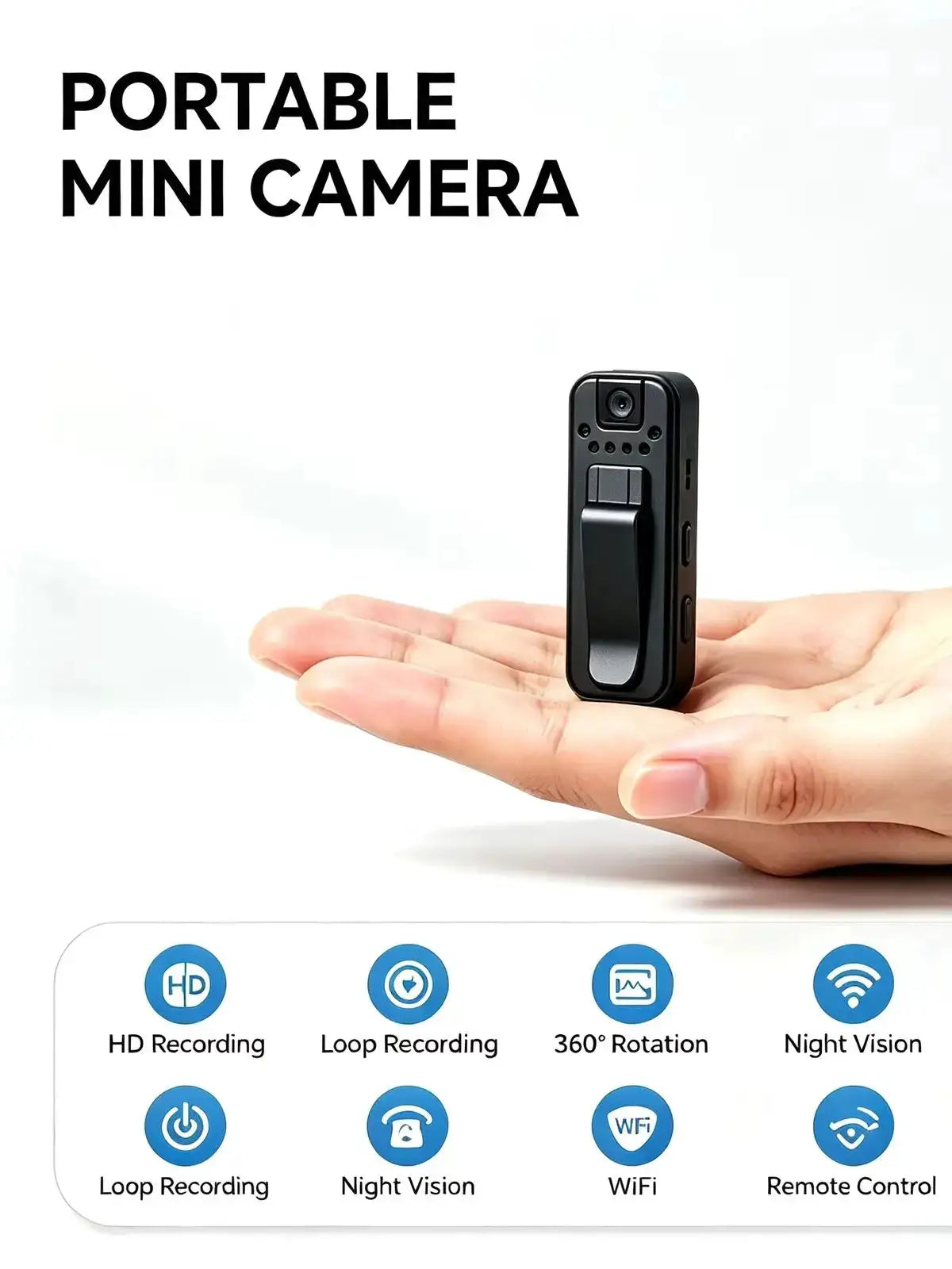 Pocket Sized Mini Body Camera HD Recorder, Clip-on Wearable — product view 5