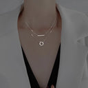 Chic Women Choker Necklace Silver Color Heart Butterfly Cross
