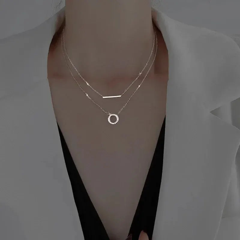Chic Women Choker Necklace Silver Heart Butterfly Cross