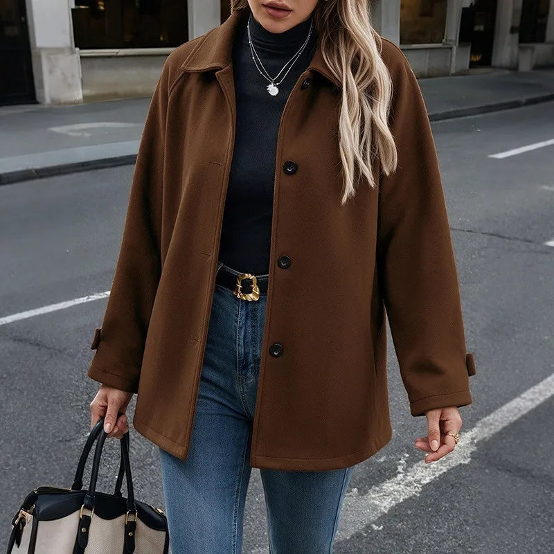 Thick Single Breasted Lapel Coat