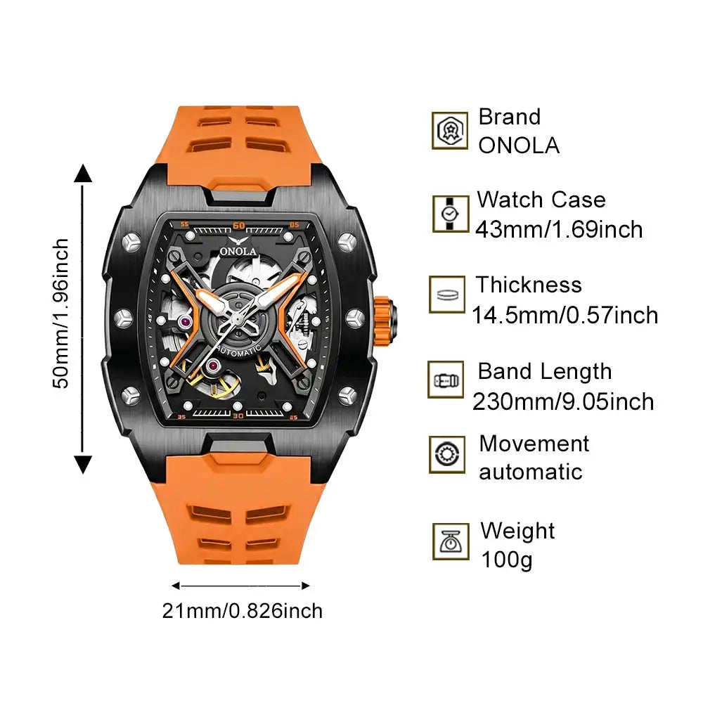 Men Mechanical Skeleton Dial Watch — product image 2