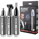 Kemei 4-In-1 Nose Ear Trimmer - Rechargeable Set