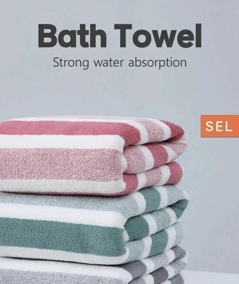 Striped Pattern Towel Set Soft Hand Towels Bath Towels