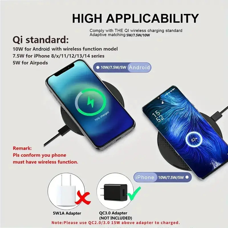 Wireless Charger Pad Stand Desktop Ultra Thin Fast Dock — product view 11