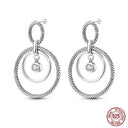 Sterling Silver Double Circle Earrings