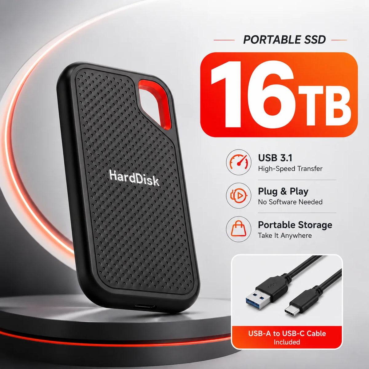Compact 1TB External SSD Hard