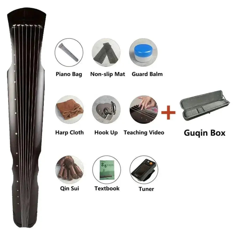 Portable Guzheng for Beginners and Pros — black set c