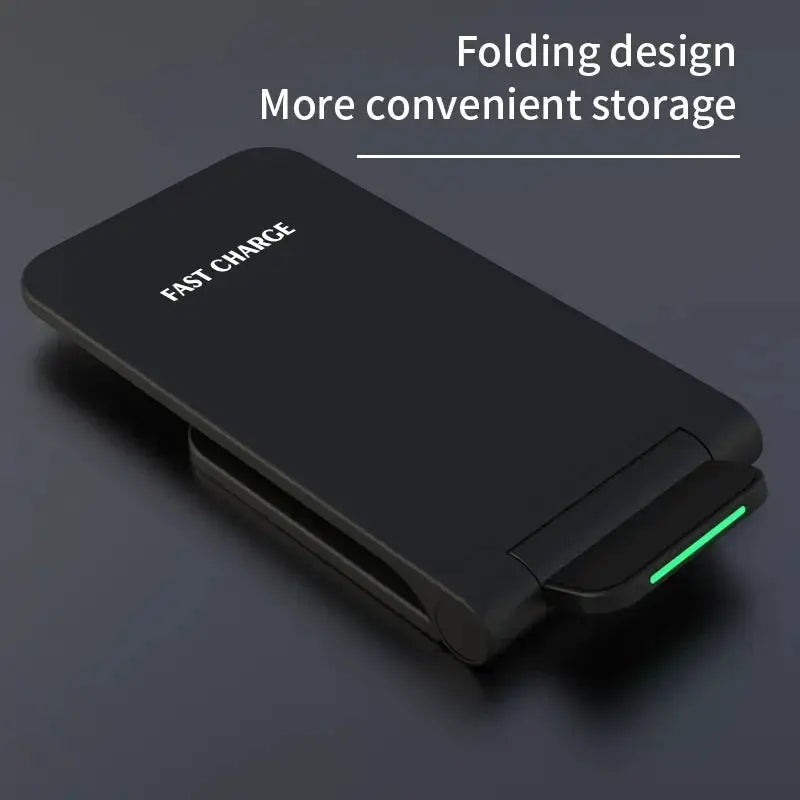 Wireless Charger Station For iPhone 15 14 13 12 11 Pro Max 11 Phone Stand Fast Charging Charger for Samsung Xiaomi Foldable