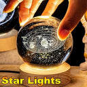 Night Light: Crystal 3D Moon Lamp Decor