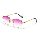Unisex UV400 Rimless Square Sunglasses for Sun Protection