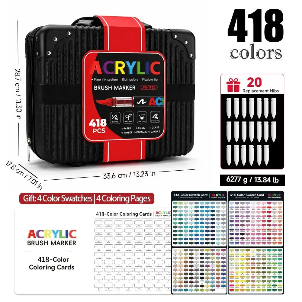 Brush Tip Acrylic Paint Markers Set — product view 8