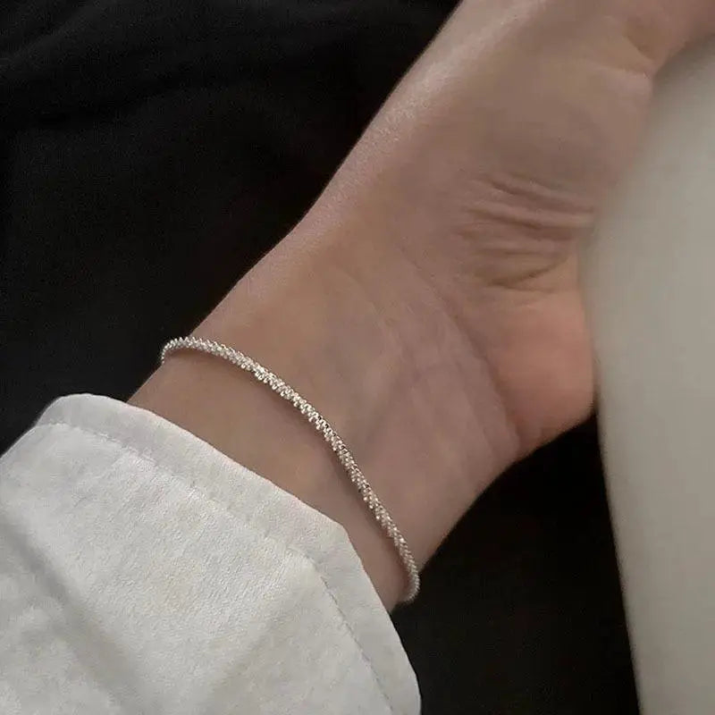 Silver Gypsophila Bracelet Set Women Wedding Jewelry