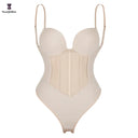 Plus Size Strap Bodysuit Corset - Seamless Shapewear