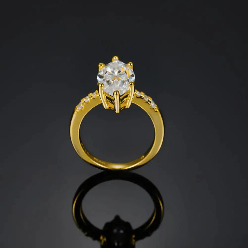 Green Moissanite Ring in Sterling Silver — product view 1