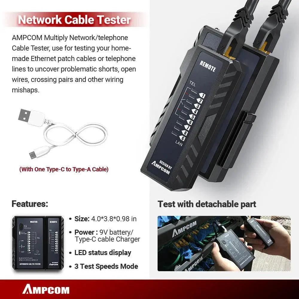 AMPCOM Network Cable Repair Kit Professional Ethernet Tools