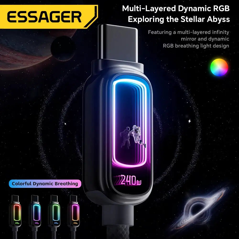 Essager Type C Cable - Fast Charging And Led Light