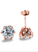 Moissanite Earrings in Sterling Silver Birthday