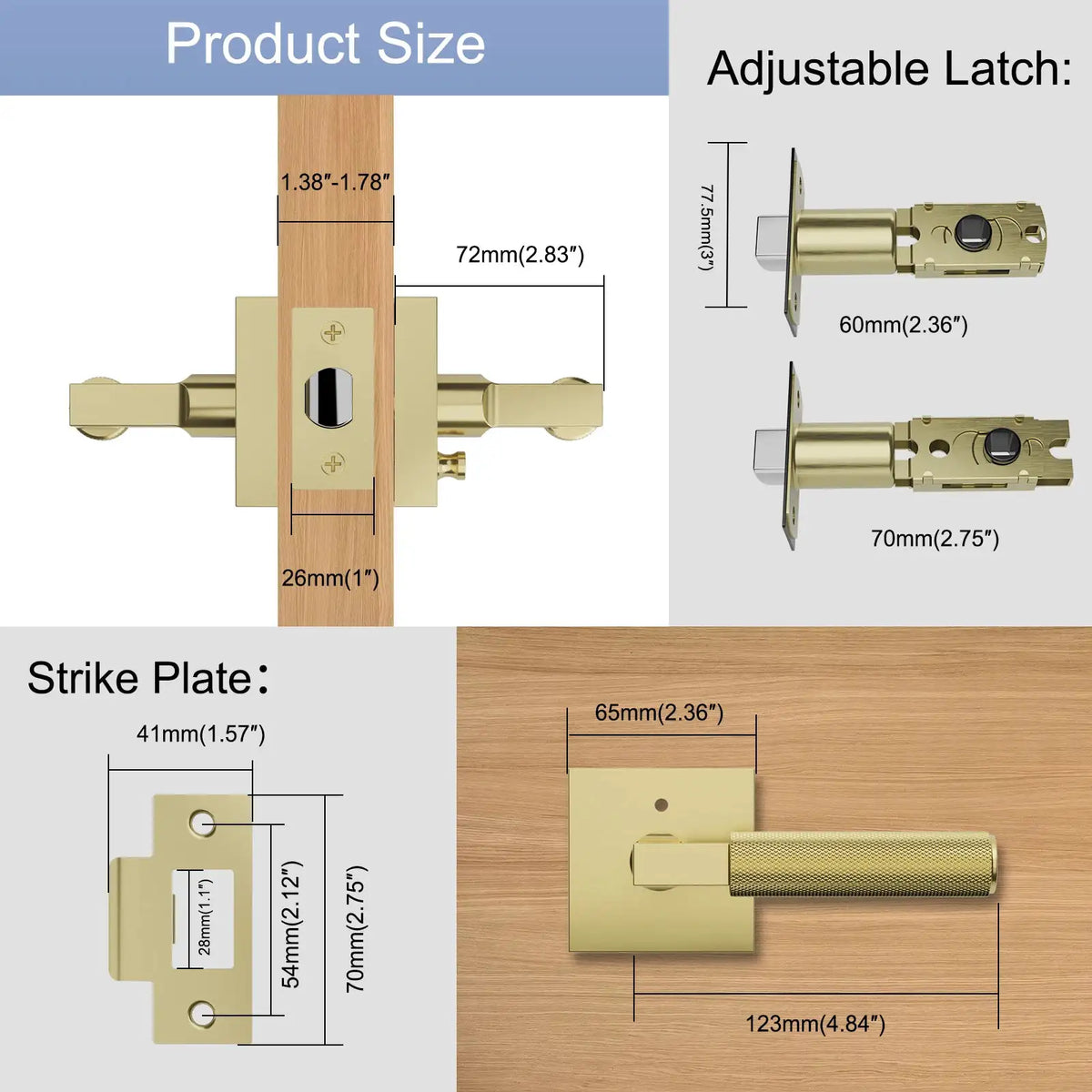 Interior Knurled Door Handle - Secure — product view 3