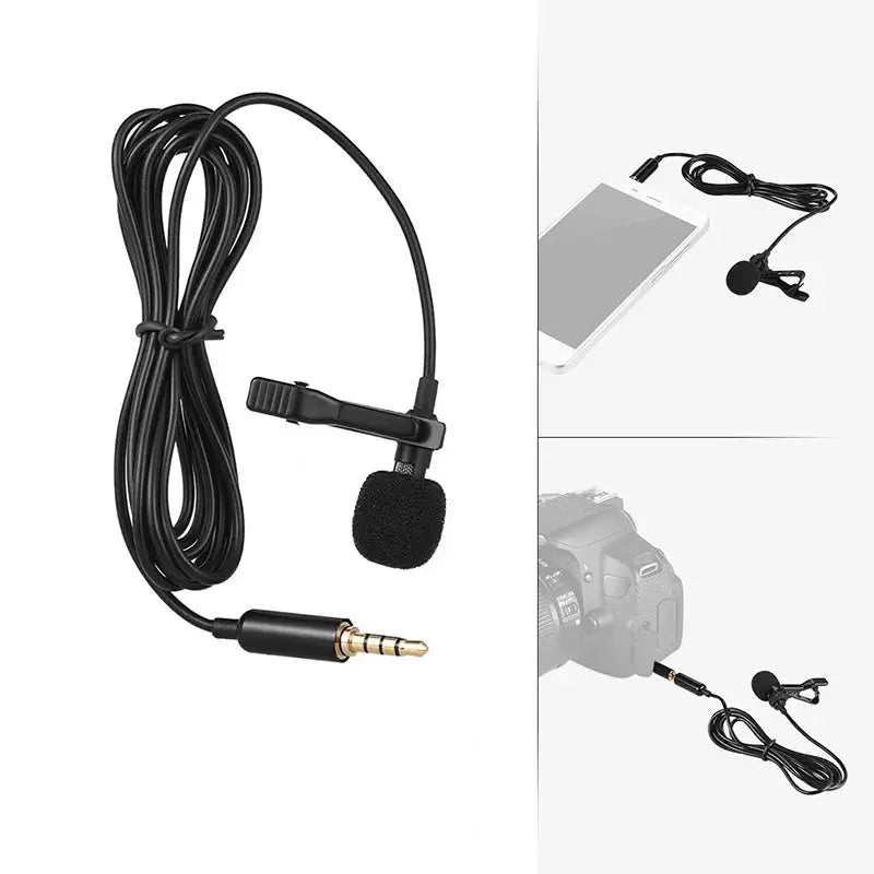 3.5mm Mini Portable Lavalier Microphone For PC Laptop Type C Lapel Clip-on Microphone For Smart Phone USB Professional Micro Mic