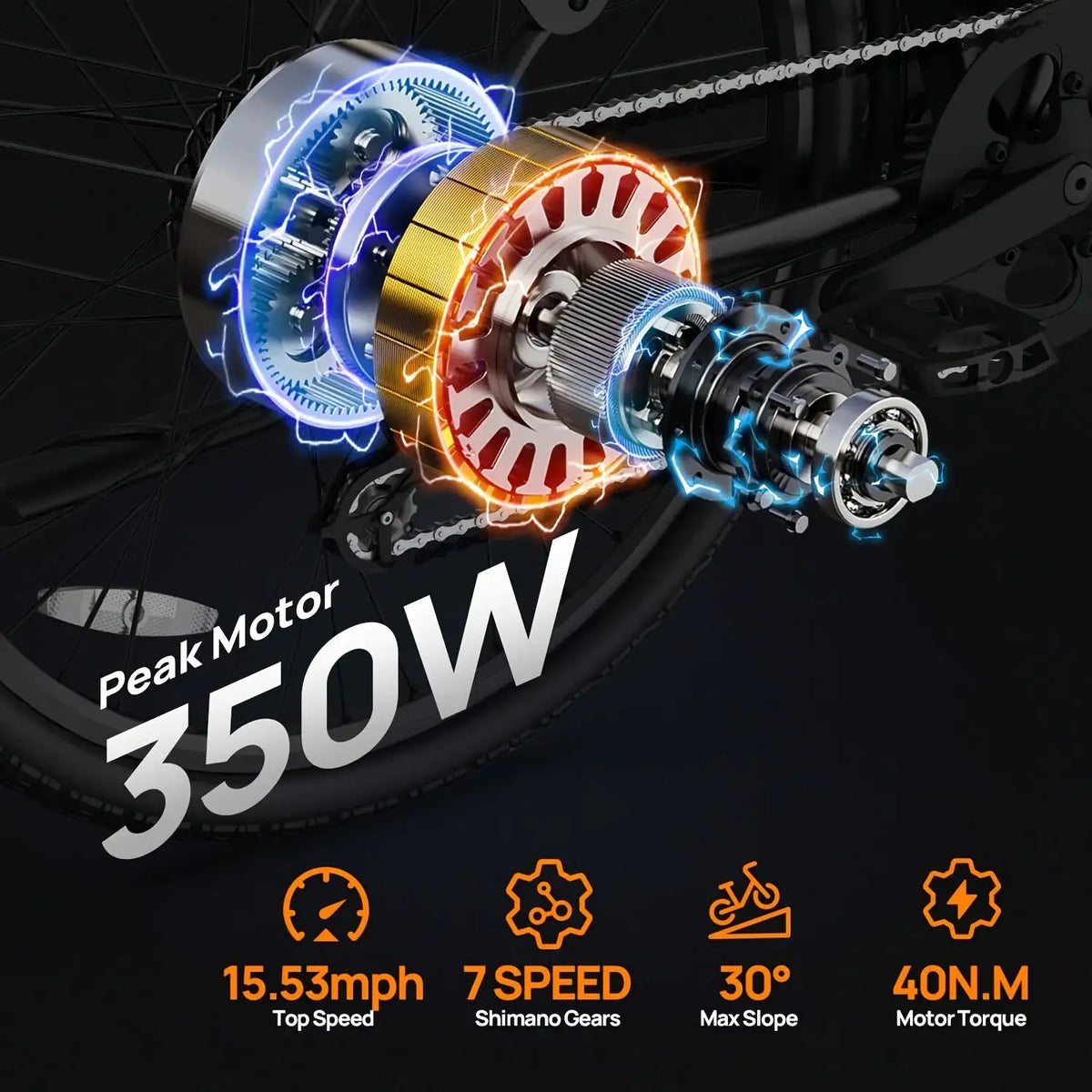 URLIFE E26 Commuter Electric Bicycle 26" Tires Peak 350W Front Dual Shock Absorber 48V 10.4Ah Lithium Battery 40‑60 Miles Long Range for City & Outdoor Ebike