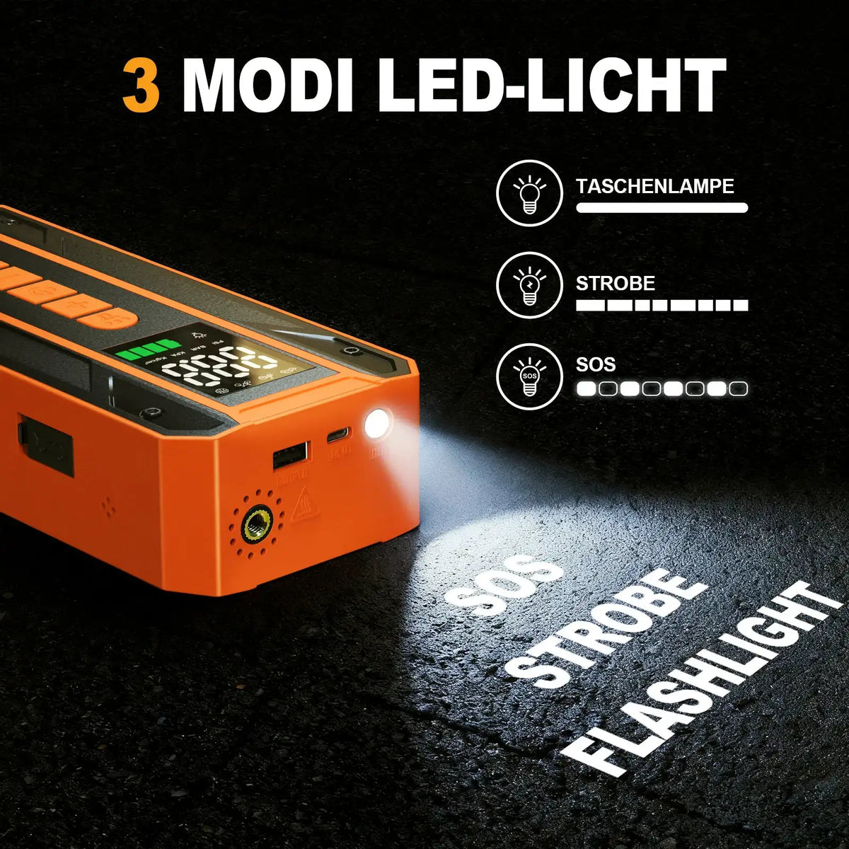 Portable Jump Starter And Air Pump Combo — product view 3