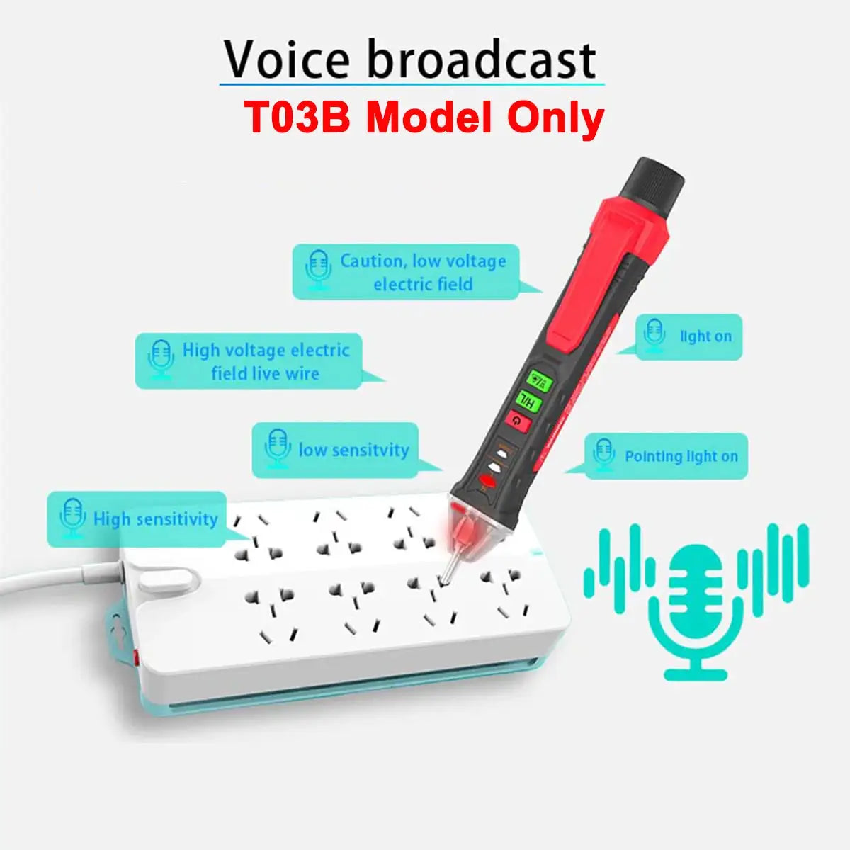 NJTY T-03 Circuit Breaker Finders Electrical Instrument Breakpoints Detector Live Wire Checking Socket Testor Laser Voltage Pen