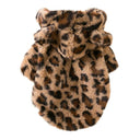 Cozy Leopard Print Fleece Hoodie for Small Dogs Winter Wear