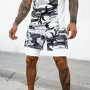 Men's Camo 2-in-1 Compression Shorts for Running Gym Basketball