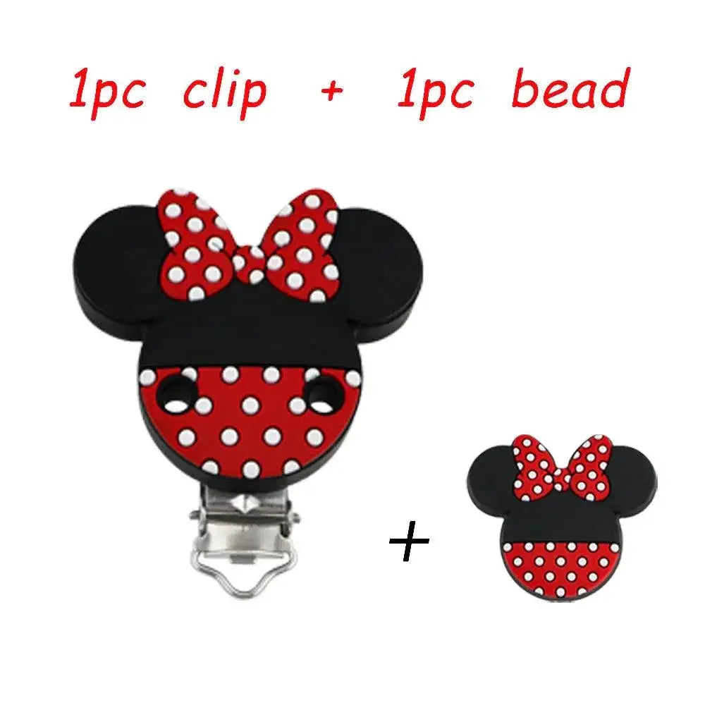 Kovict Silicone Beads Pacifier Clips Cartoon Animals Set