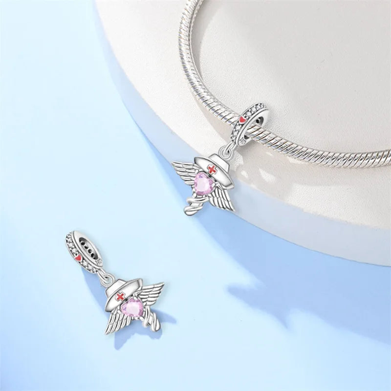 Sterling Silver Red Heart Shaped