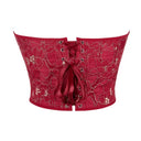 Women Overbust Corsets Crop Tops Golden Printed Bustiers