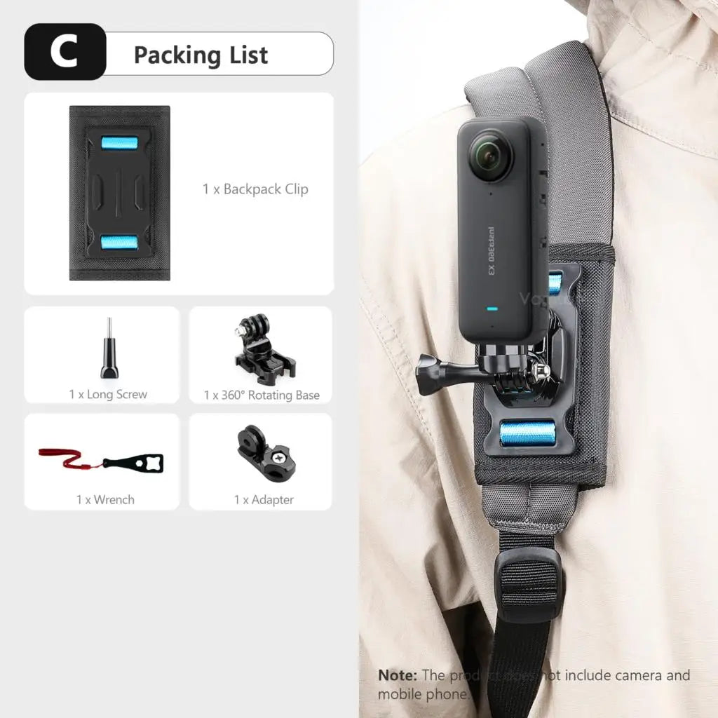 VAMSON Insta360 Backpack Clip Mount
