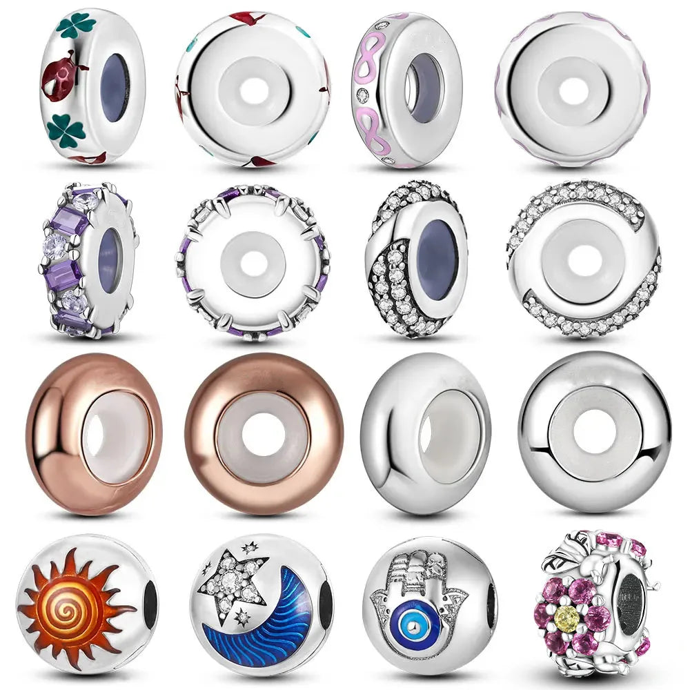 Silicone Spacer Beads Silver Plated
