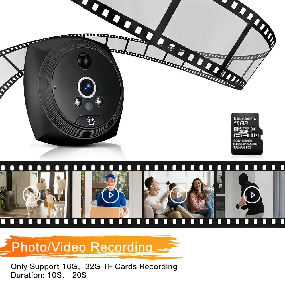 4.5 Inch 1080P Digital Door Viewer Smart Home Peephole Doorbell Camera PIR Motion Detection Night Vision Video Doorbell