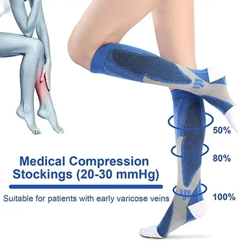 High Performance Unisex Compression Socks for Sports Relief