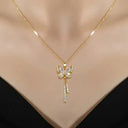 Exquisite Micro Inlaid Zircon Butterfly Tassel Necklace