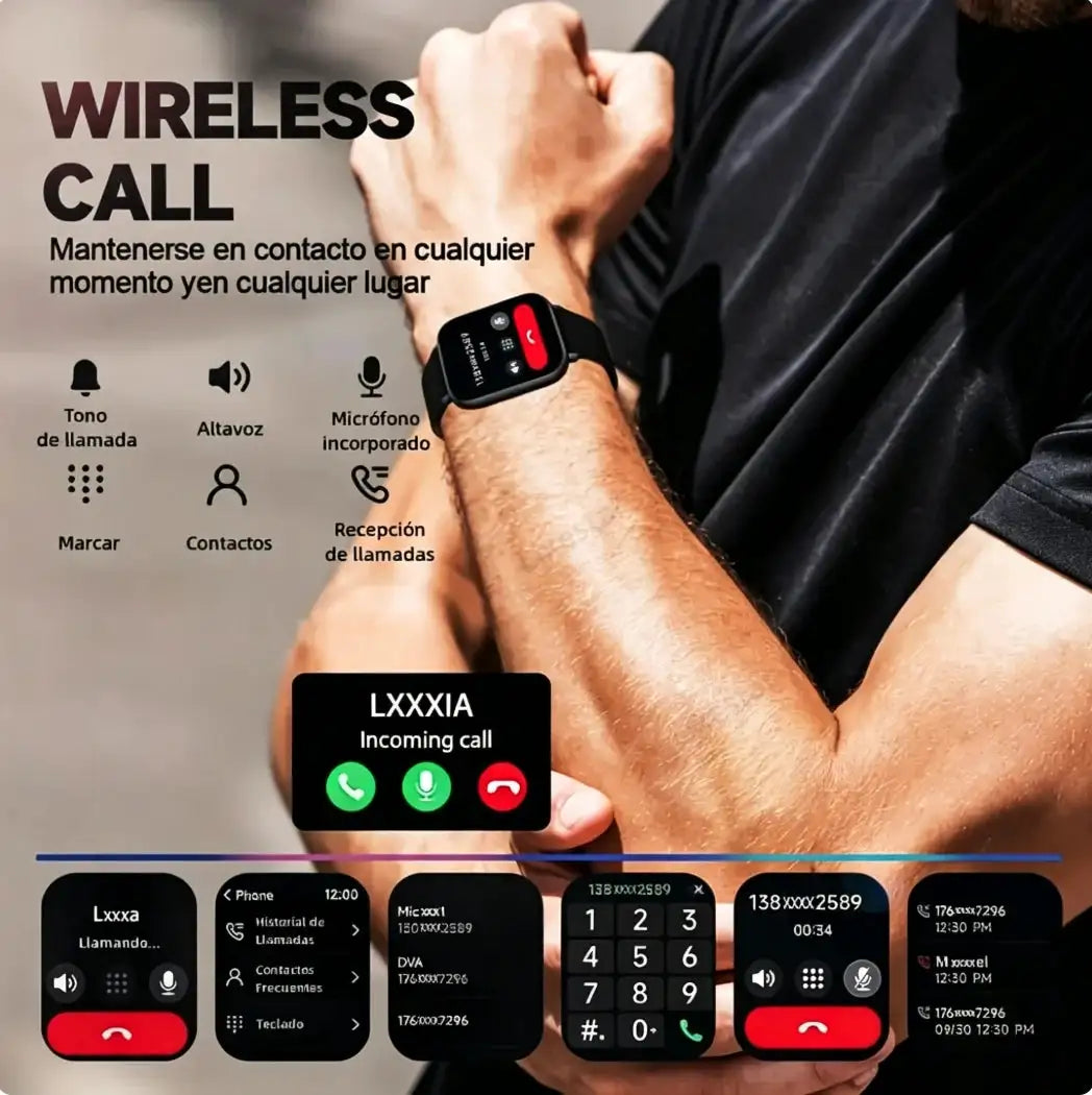 New Big Screen Smart Watch-2026, 5.11 cm Full Touch Screen, Wireless Calling/texting/multiple Sports Modes, with Outdoor LED Light Buttons, USB Rechargeable, Alloy Case/metal, 2 Replaceable Straps, Activity Tracking Watch, Gi