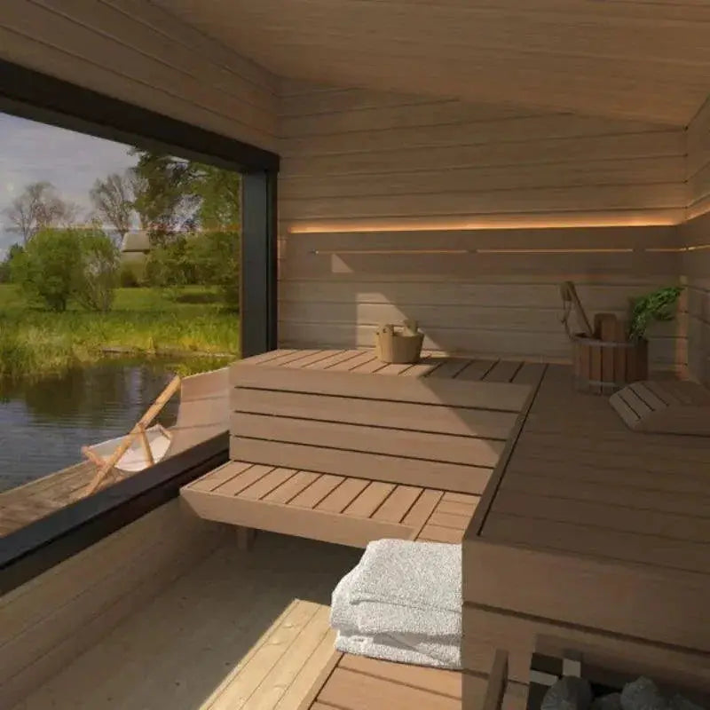 Outdoor Hemlock Wood Sauna for Ultimate Relaxation Detox