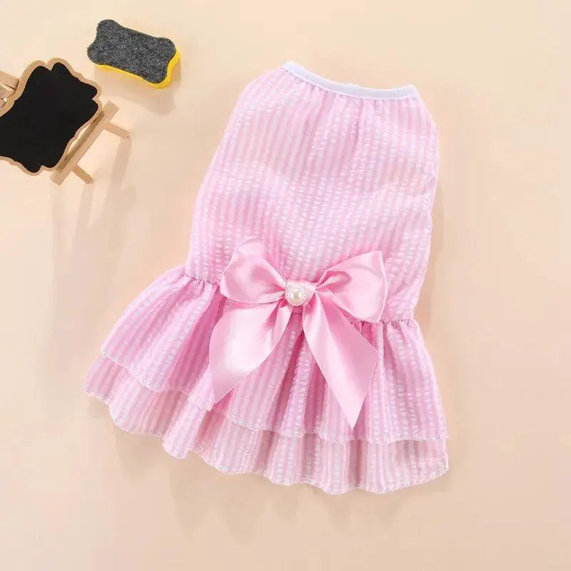 Puppy Butterfly Striped Pet Skirt Summer Princess Dog Dress