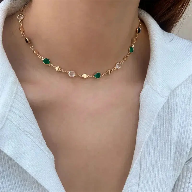 New Luxury Colourful Crystal Zircon Necklace For Women