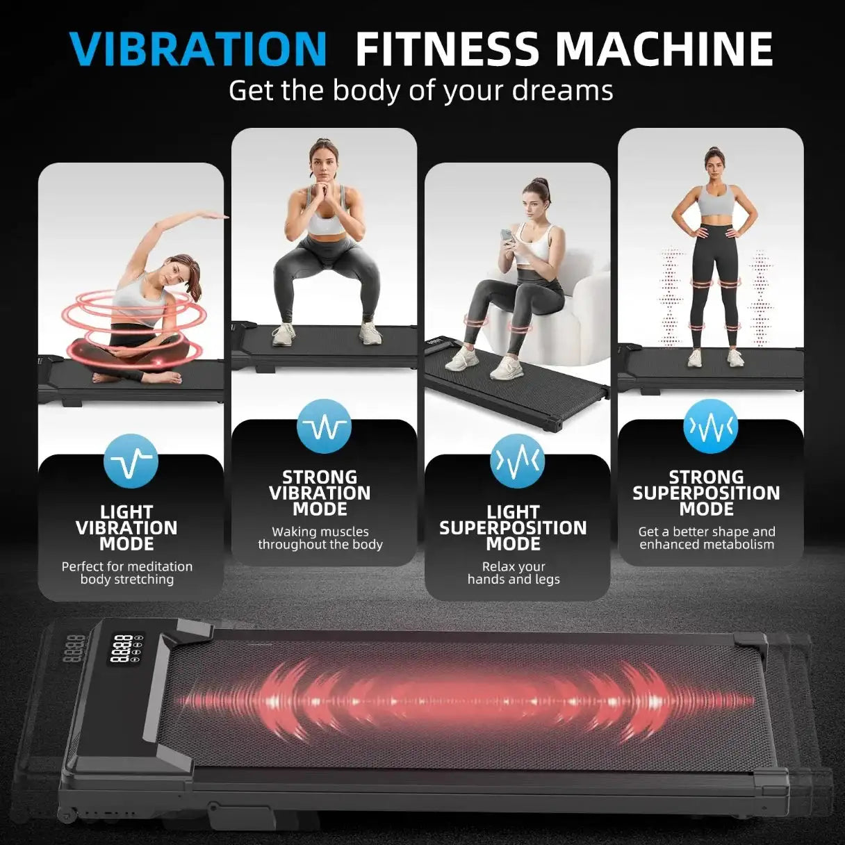 Home Use 2 In 1 Portable Treadmill With Vibration Function App Control Under Desk Walking Pad For Home Office Exercise