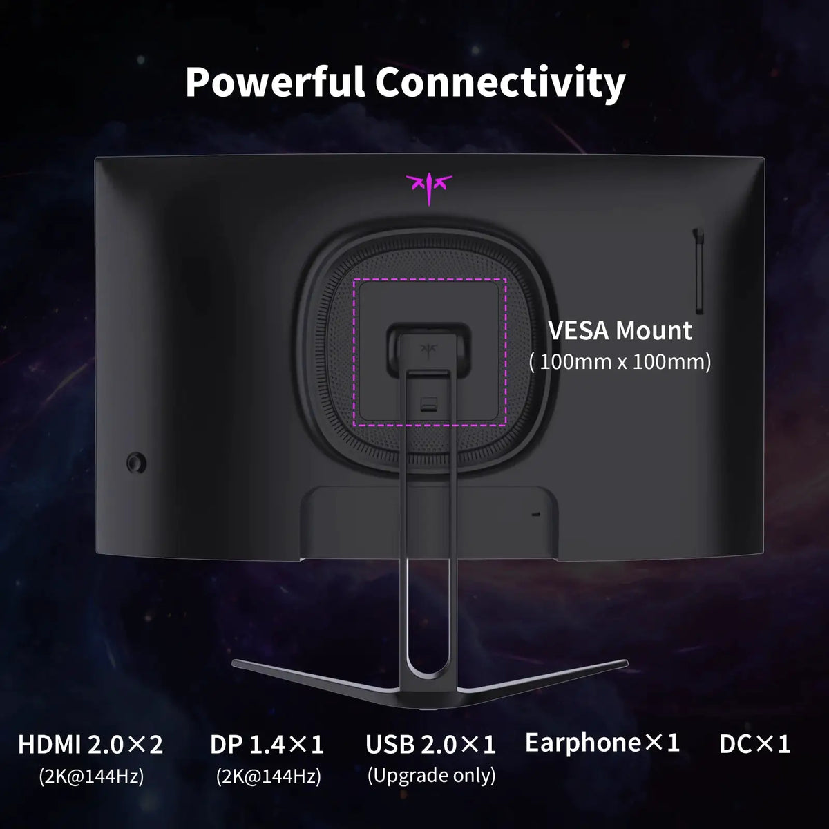 KTC H27S5C 27" Curved Gaming Monitor, 1440P QHD 144Hz 120Hz Monitor 1500R HVA Panel, HDR400, Adaptive Sync, 400nits
