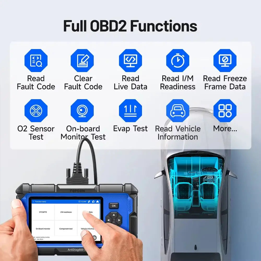 TOPDON ArtiDiag600S OBD2 Scanner Professional Car Diagnostic Tool ABS Airbag Oil EPB DPF TPMS BMS Reset Automotive Code Reader