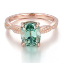 Blue Green Lab Diamond Ring For Women