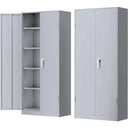 72 Inch Black Metal Storage Cabinet With Locking Doors