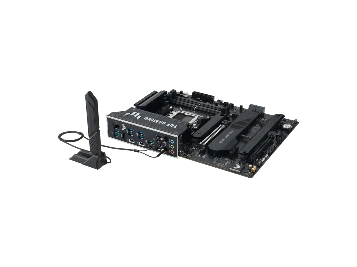 ASUS TUF GAMING X870E-PLUS WIFI7 AMD X870E ATX Motherboard with 16+2+1 80A Power Stages, DDR5 Support with AEMP, PCIe 5.0 x16 with PCIe Slot Q-Release Slim, Four M.2 Slots, WiFi 7 with ASUS Q-Antenna